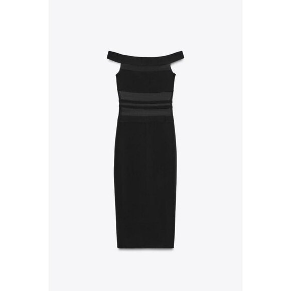 ZARA CONTRAST STRETCH DRESS - Picture 9 of 10